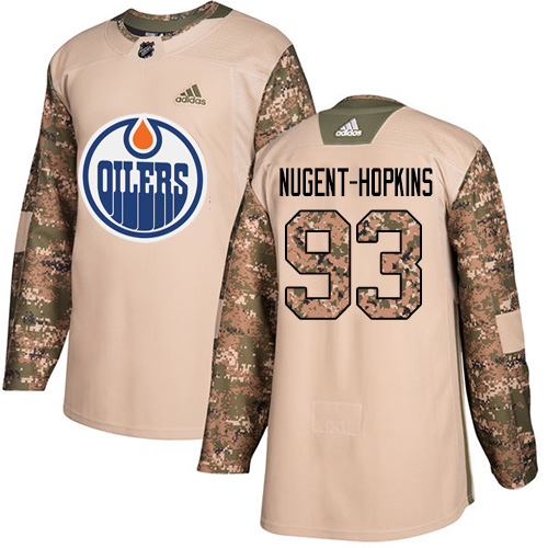 Adidas Oilers #93 Ryan Nugent-Hopkins Camo Authentic Veterans Day Stitched NHL Jersey